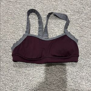 Gray and Purple Women's Sports Bra